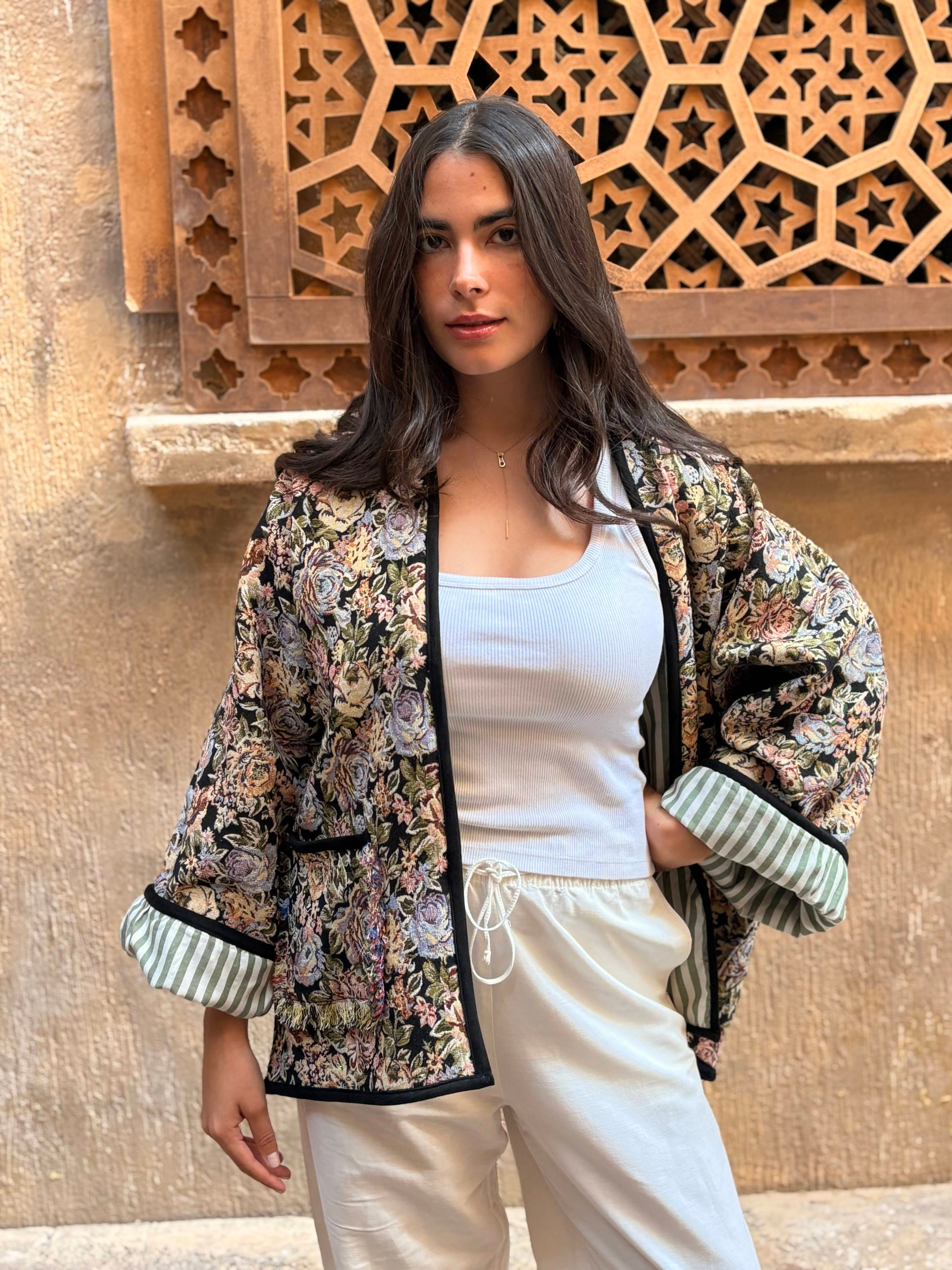Midnight Blossom Tapestry Jacket