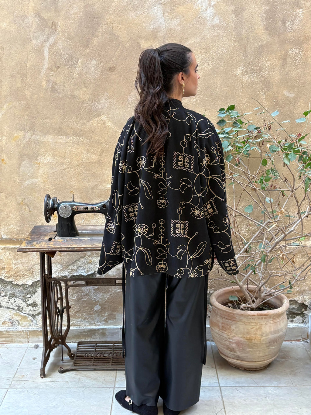 Midnight Suede Wrap Jacket