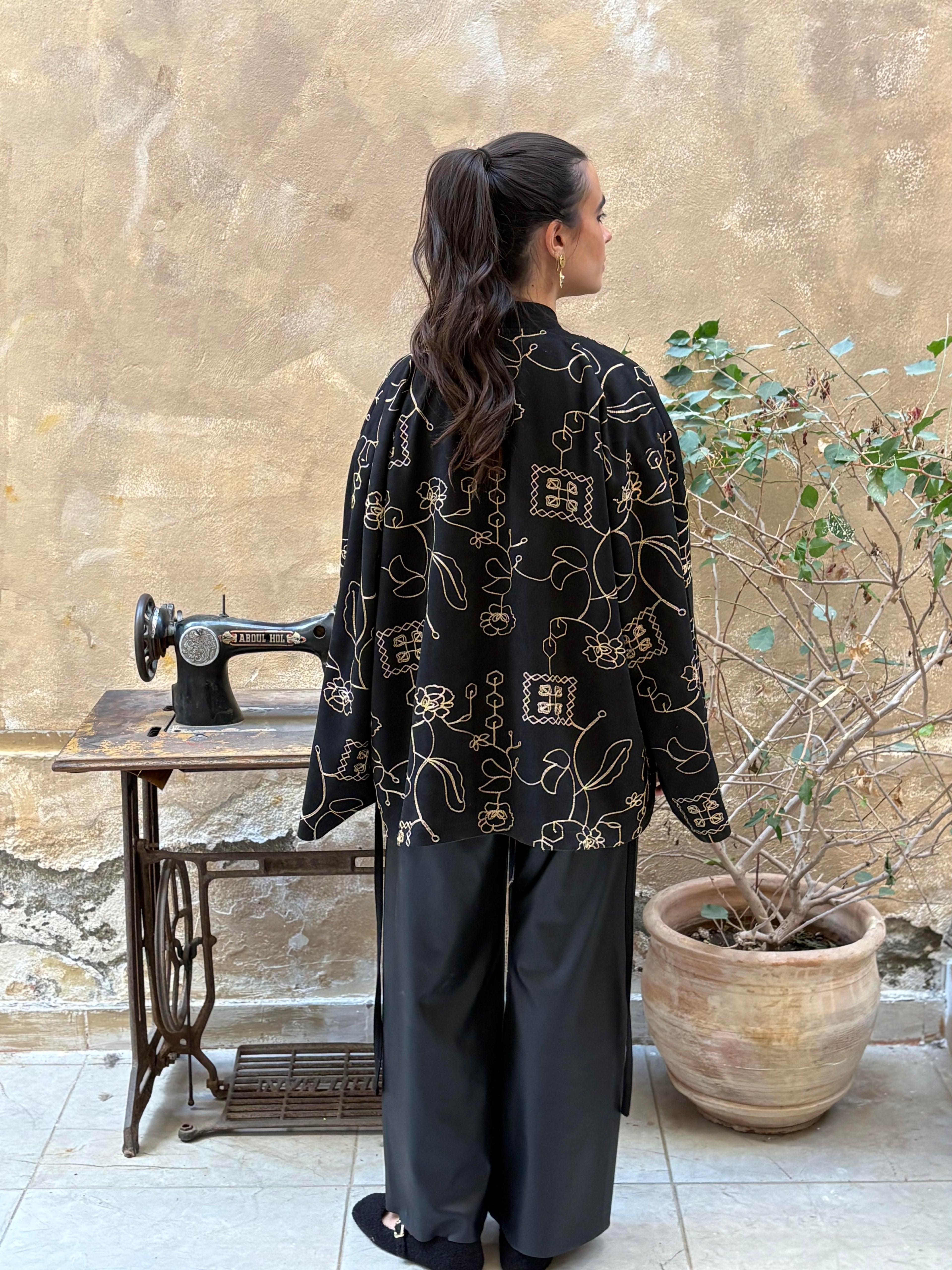 Midnight Suede Wrap Jacket